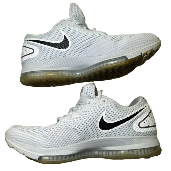 NIKE ZOOM SNEAKERS GREY MESH LOGO BLACK WHITE WOMENS SIZE 7.5 - Picture 3 of 7